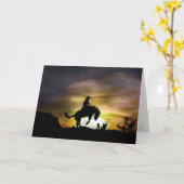 Bucking Bronc Cowboy Rider Birthday Kaart (Gele Bloem)