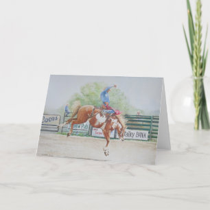 Bucking Bronc Rodeo Horse Art Note Kaart