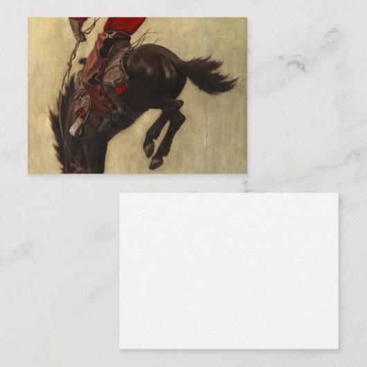 Bucking Bronco, 1903, door Newell Convers Wyeth Notitiekaartje (Voorkant / Achterkant)