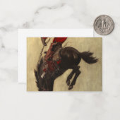 Bucking Bronco, 1903, door Newell Convers Wyeth Notitiekaartje (Voorkant / Achterkant in situ)