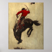 Bucking Bronco, 1903, door Newell Convers Wyeth Poster (Voorkant)