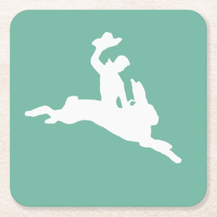 Bucking Bronco Bunny Kartonnen Onderzetters