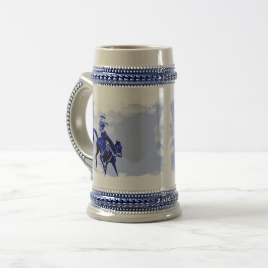  Bucking Bronco Ceramic Stein Bierpul (Voorkant links)