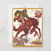 Bucking Bronco Christmas Cowboy Feestdagenkaart (Voorkant)