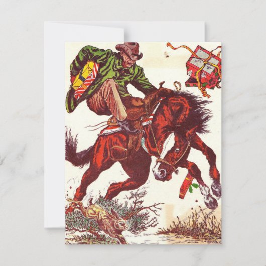  Bucking Bronco Christmas Cowboy Feestdagenkaart (Voorkant)