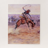"Bucking Bronco" Cowboy Art van Charles Russell Legpuzzel (Verticaal)