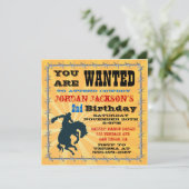 Bucking Bronco Cowboy Birthday Party Invitation Kaart (Staand voorkant)