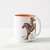 Bucking bronco cowboy koffie mok (Voorkant rechts)