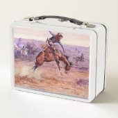 “Bucking Bronco” Cowboy Kunst van Charles Russell (Achterkant)