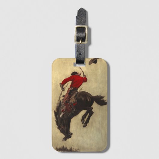 Bucking Bronco door Newell Convers Wyeth Bagagelabel (Voorkant (verticaal))