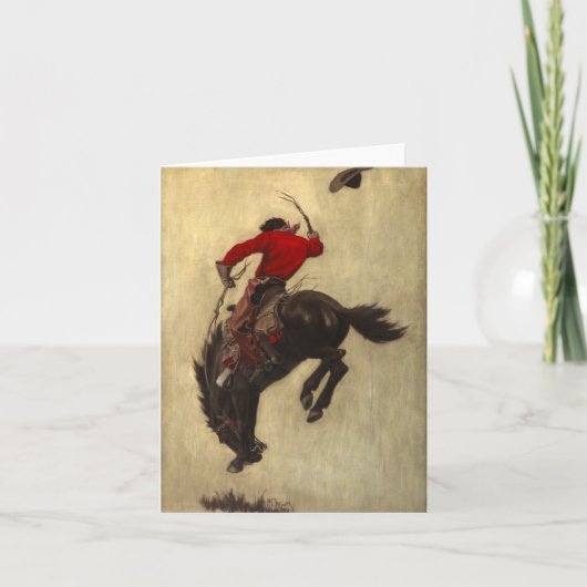 Bucking Bronco door Newell Convers Wyeth Bedankkaart (Voorkant)