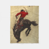 Bucking Bronco door Newell Convers Wyeth Fleece Deken (Voorkant)
