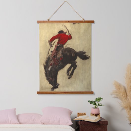 Bucking Bronco door Newell Convers Wyeth Hangend Wandkleed (Slaapkamer)