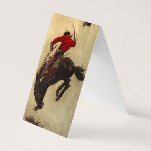 Bucking Bronco door Newell Convers Wyeth Visitekaartje (Achterkant)
