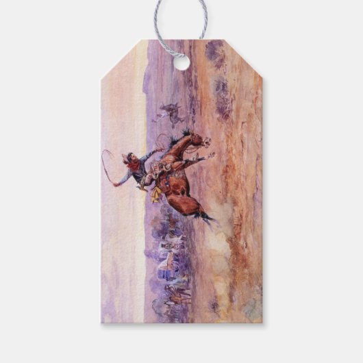 Bucking Bronco (Een wild paard temmen) Cadeaulabel (Voorkant)