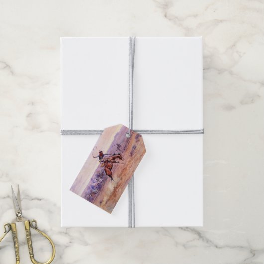 Bucking Bronco (Een wild paard temmen) Cadeaulabel (Met Touw)