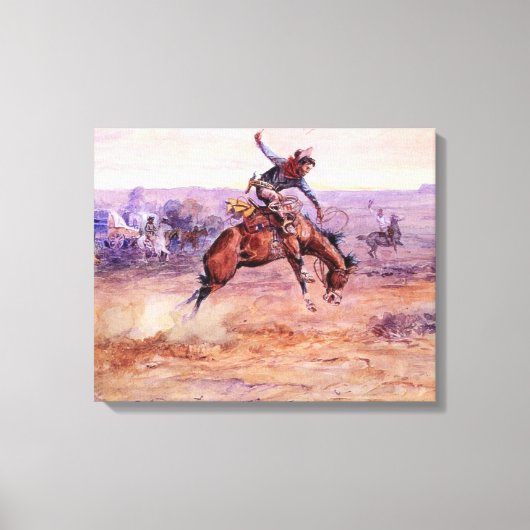 Bucking Bronco (Een wild paard temmen) Canvas Afdruk (Voorkant)