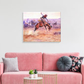 Bucking Bronco (Een wild paard temmen) Canvas Afdruk (Insitu (Woonkamer))