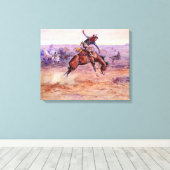 Bucking Bronco (Een wild paard temmen) Canvas Afdruk (Insitu (Houten vloer))