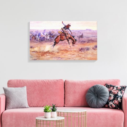 Bucking Bronco (Een wild paard temmen) Canvas Afdruk (Insitu (Woonkamer))