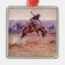 Bucking Bronco (Een wild paard temmen) Metalen Ornament