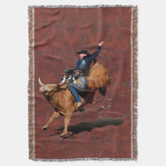 Bucking Bronco en Rodeo Cowboy Throw Blanket Deken (Voorkant Verticaal)
