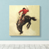 "Bucking Bronco" Hoesje van NC Wyeth Canvas Afdruk (Insitu (Houten vloer))