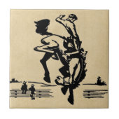 Bucking Bronco Horse en Rider Tegeltje (Voorkant)
