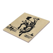 Bucking Bronco Horse en Rider Tegeltje (Zijkant)