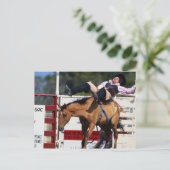 BUCKING BRONCO IN RODEO 3 BRIEFKAART (Staand voorkant)