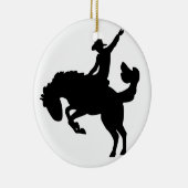 Bucking Bronco Rider Keramisch Ornament (Rechts)