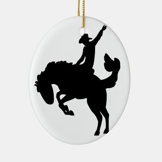 Bucking Bronco Rider Keramisch Ornament (Rechts)