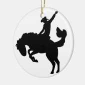 Bucking Bronco Rider Keramisch Ornament (Links)