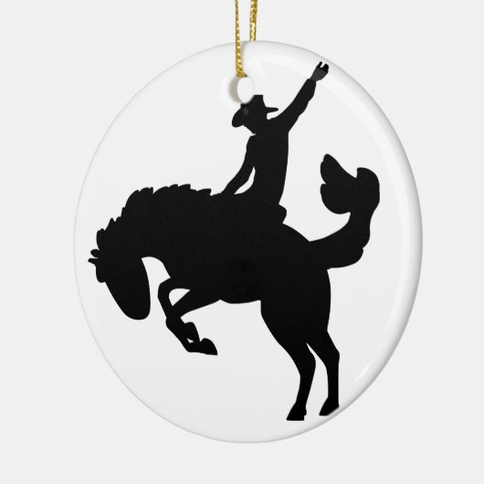 Bucking Bronco Rider Keramisch Ornament (Links)