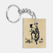 Bucking Bronco Rider Sleutelhanger (Voorkant Links)