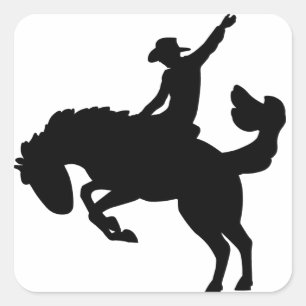 Bucking Bronco Rider Vierkante Sticker