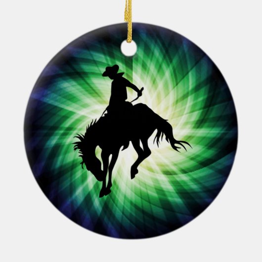 Bucking Bronco; Rodeo; Cool Keramisch Ornament (Achterkant)