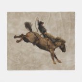 Bucking Bronco Rodeo Cowboy Fleece Deken (Voorkant (Horizontaal))