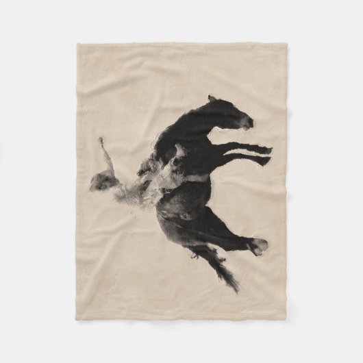 Bucking Bronco Rodeo Cowboy Fleece Deken (Voorkant)