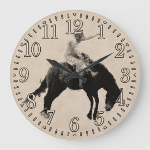 Bucking Bronco Rodeo Cowboy Grote Klok