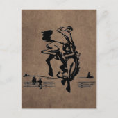 Bucking Bronco Rodeo Leather Briefkaart (Voorkant)