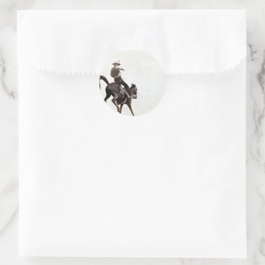 Bucking Bronco Ronde Sticker (Tas)