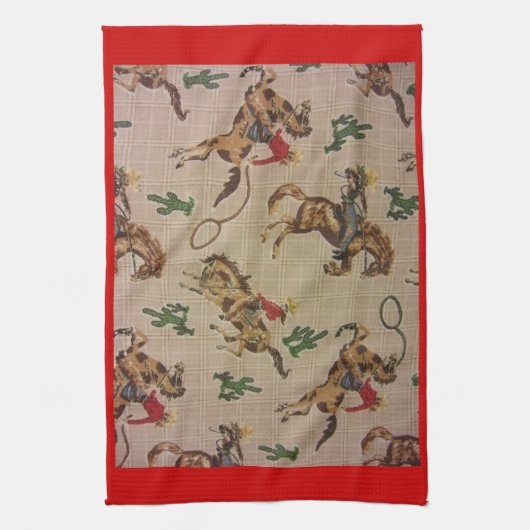 Bucking Bronco Theedoek (Verticaal)