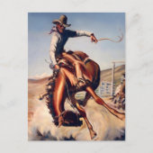 "Bucking Bronco" Westerne kunst van Will James Briefkaart (Voorkant)