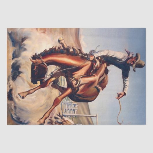 "Bucking Bronco" Westerne kunst van Will James Tissuepapier (Voorkant)