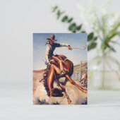 “Bucking Bronco” westernkunst van Will James Briefkaart (Staand voorkant)