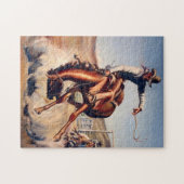 “Bucking Bronco” westernkunst van Will James Legpuzzel (Horizontaal)