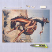 “Bucking Bronco” westernkunst van Will James Tissuepapier (Craft)