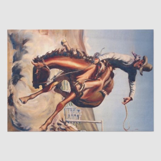 “Bucking Bronco” westernkunst van Will James Tissuepapier (Voorkant)