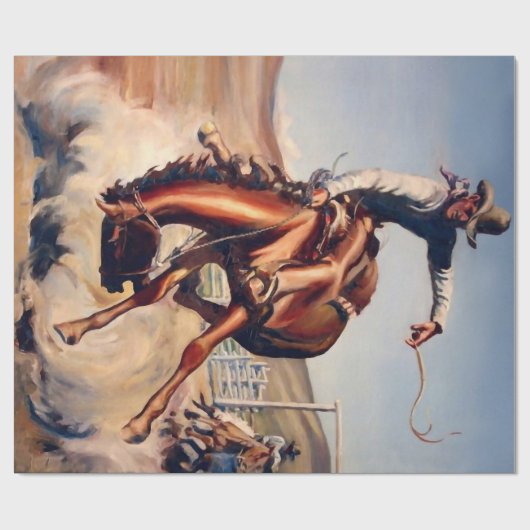 “Bucking Bronco” Westerse kunst van Will James Cadeaupapier (Vlak)
